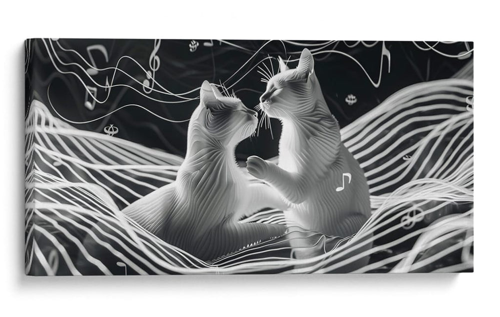 Ondas y Gatos - Cecilia Flores | Cuadro decorativo de Canvas Lab