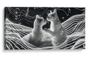 Ondas y Gatos - Cecilia Flores | Cuadro decorativo de Canvas Lab