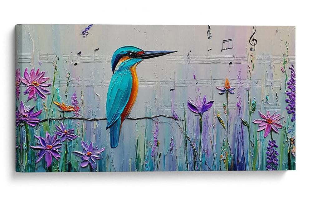 Colibrí y música - Cecilia Flores | Cuadro decorativo de Canvas Lab