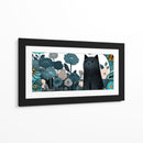 Gato Negro con Flores - Cecilia Flores | Cuadro decorativo de Canvas Lab