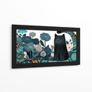 Gato Negro con Flores - Cecilia Flores | Cuadro decorativo de Canvas Lab