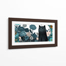 Gato Negro con Flores - Cecilia Flores | Cuadro decorativo de Canvas Lab