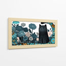 Gato Negro con Flores - Cecilia Flores | Cuadro decorativo de Canvas Lab