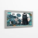 Gato Negro con Flores - Cecilia Flores | Cuadro decorativo de Canvas Lab