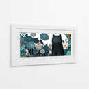 Gato Negro con Flores - Cecilia Flores | Cuadro decorativo de Canvas Lab