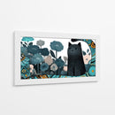 Gato Negro con Flores - Cecilia Flores | Cuadro decorativo de Canvas Lab