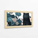 Gato Negro y Flores - Cecilia Flores | Cuadro decorativo de Canvas Lab