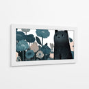 Gato Negro y Flores - Cecilia Flores | Cuadro decorativo de Canvas Lab