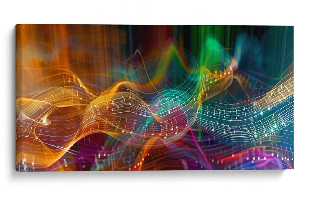 Ondas coloridas musicales - Cecilia Flores | Cuadro decorativo de Canvas Lab