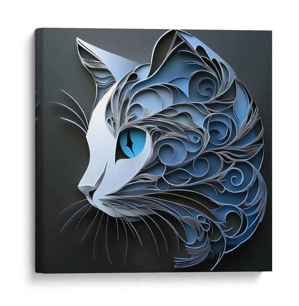 Gato azul - Cecilia Flores | Cuadro decorativo de Canvas Lab