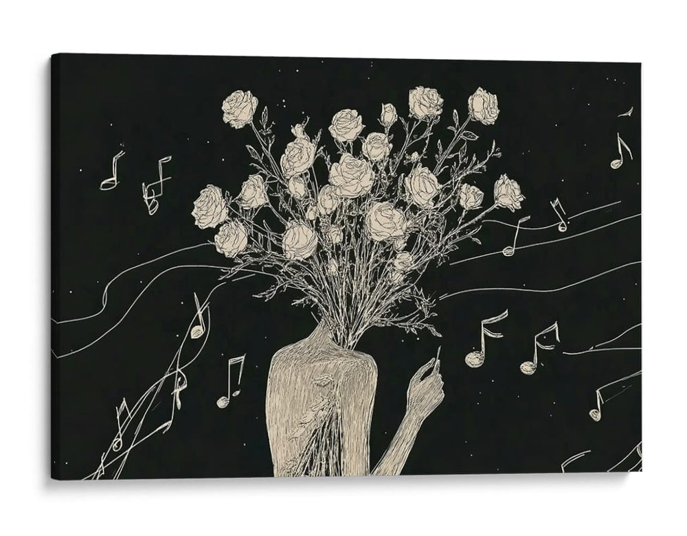 Rosas y música en mi cabeza - Cecilia Flores | Cuadro decorativo de Canvas Lab