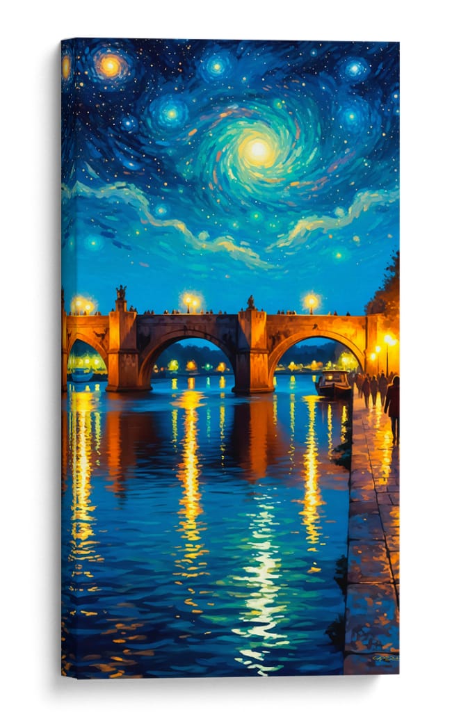 Puente en la noche II - Caperh | Cuadro decorativo de Canvas Lab