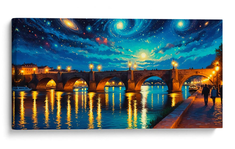 Puente en la noche - Caperh | Cuadro decorativo de Canvas Lab