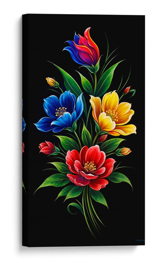Ramo de flores sobre negro - Caperh | Cuadro decorativo de Canvas Lab