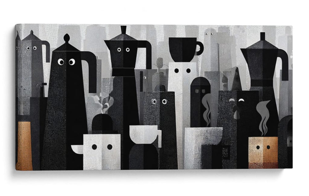 Cafeteras animadas - DIEGO D L | Cuadro decorativo de Canvas Lab