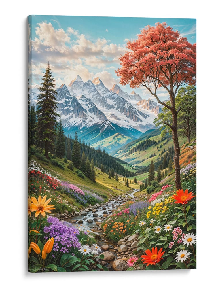 Valle primaveral alpino - Caperh | Cuadro decorativo de Canvas Lab
