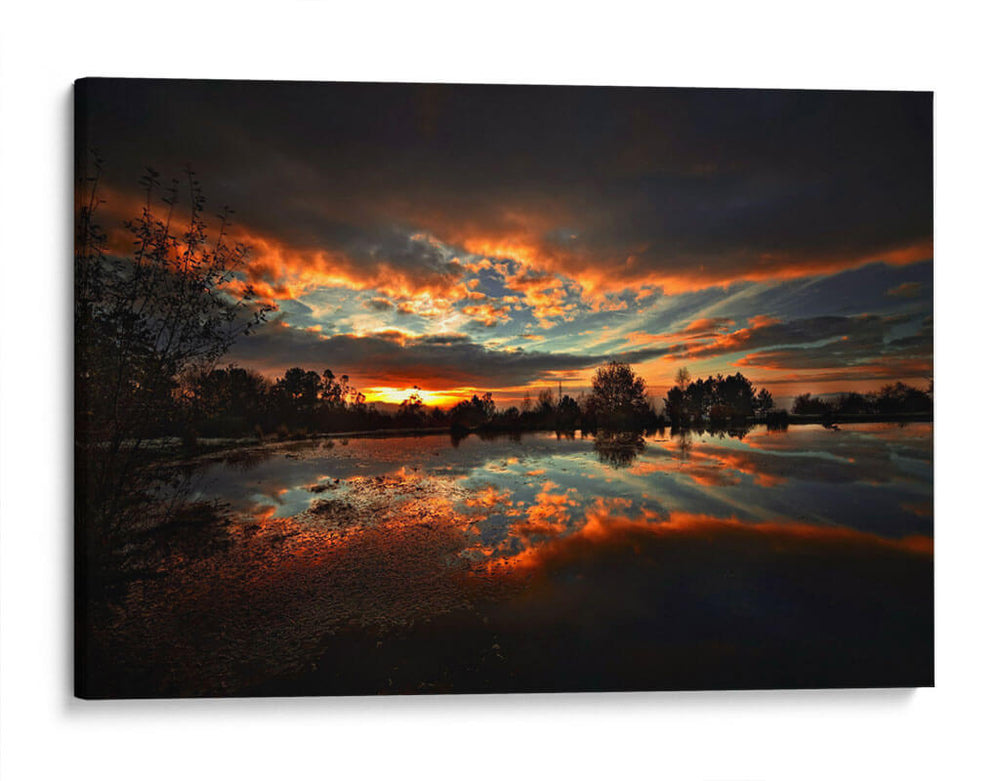 Sunset in the lakehouse | Cuadro decorativo de Canvas Lab