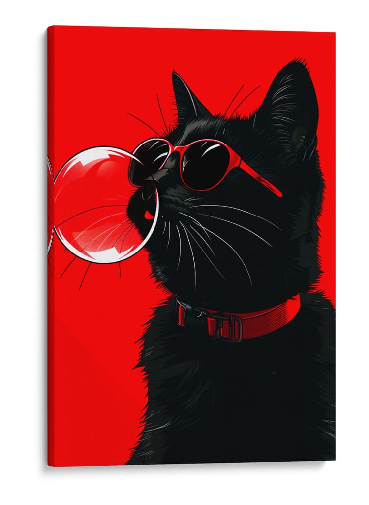 Gato con Flow - Puffy Design | Cuadro decorativo de Canvas Lab