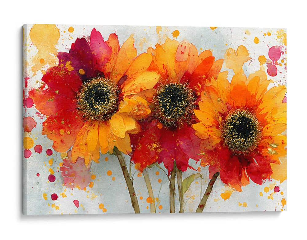 Tripleta de girasoles - DIEGO D L | Cuadro decorativo de Canvas Lab