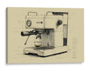 Dibujo técnico cafetera  - DIEGO D L | Cuadro decorativo de Canvas Lab