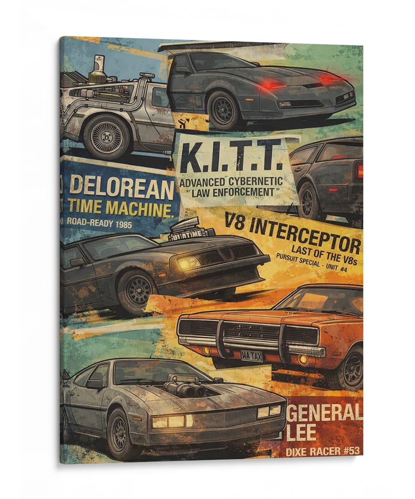 Carros retro colage  - OctavioStudio88 | Cuadro decorativo de Canvas Lab