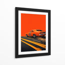 “Furia Naranja sobre el Asfalto” - OctavioStudio88 | Cuadro decorativo de Canvas Lab