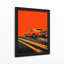 “Furia Naranja sobre el Asfalto” - OctavioStudio88 | Cuadro decorativo de Canvas Lab