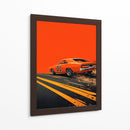 “Furia Naranja sobre el Asfalto” - OctavioStudio88 | Cuadro decorativo de Canvas Lab