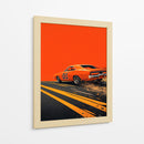 “Furia Naranja sobre el Asfalto” - OctavioStudio88 | Cuadro decorativo de Canvas Lab