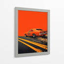 “Furia Naranja sobre el Asfalto” - OctavioStudio88 | Cuadro decorativo de Canvas Lab
