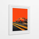 “Furia Naranja sobre el Asfalto” - OctavioStudio88 | Cuadro decorativo de Canvas Lab