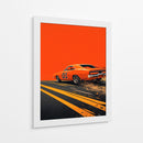 “Furia Naranja sobre el Asfalto” - OctavioStudio88 | Cuadro decorativo de Canvas Lab
