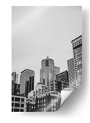 Skyline de Seattle - Blanco y Negro  - Wandering Pixels Co. | Cuadro decorativo de Canvas Lab