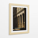Columnas Neoclásicas con Luz Dorada - Wandering Pixels Co. | Cuadro decorativo de Canvas Lab