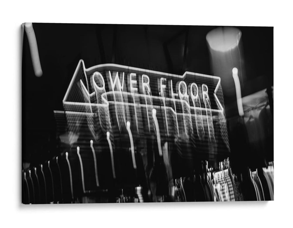 Letrero de Neón Borroso - Blanco y Negro - Wandering Pixels Co. | Cuadro decorativo de Canvas Lab
