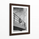 Salvavidas en Cubierta de Barco - Blanco y Negro - Wandering Pixels Co. | Cuadro decorativo de Canvas Lab