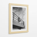 Salvavidas en Cubierta de Barco - Blanco y Negro - Wandering Pixels Co. | Cuadro decorativo de Canvas Lab