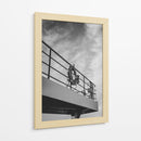 Salvavidas en Cubierta de Barco - Blanco y Negro - Wandering Pixels Co. | Cuadro decorativo de Canvas Lab