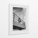 Salvavidas en Cubierta de Barco - Blanco y Negro - Wandering Pixels Co. | Cuadro decorativo de Canvas Lab