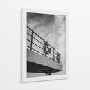 Salvavidas en Cubierta de Barco - Blanco y Negro - Wandering Pixels Co. | Cuadro decorativo de Canvas Lab