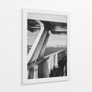 Ferry con Vista al Skyline de Seattle - Blanco y Negro - Wandering Pixels Co. | Cuadro decorativo de Canvas Lab