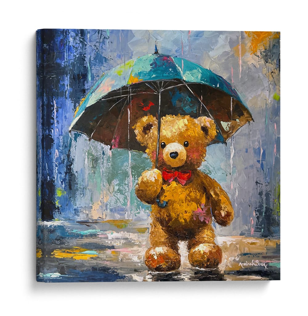 Colección Teddy Bajo lls lluvia - Adriana Sosa | Cuadro decorativo de Canvas Lab