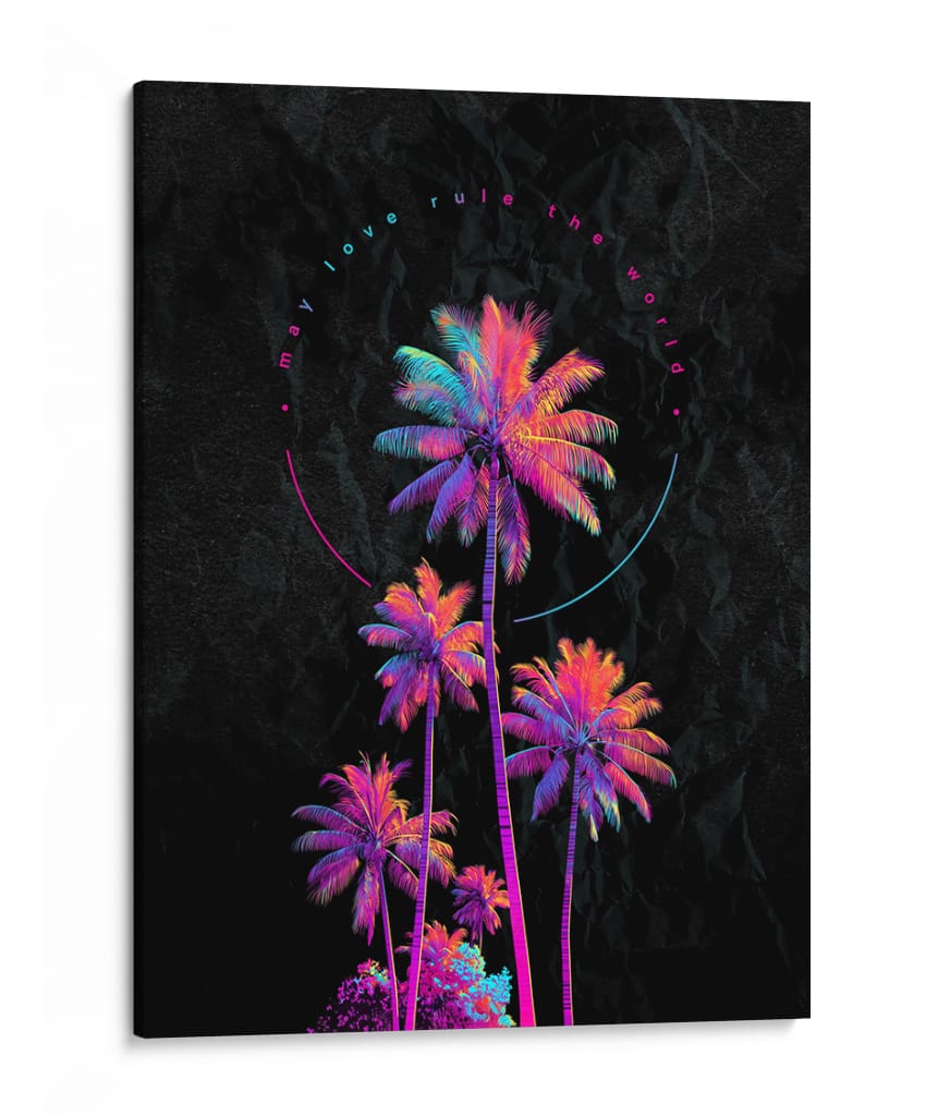 Palmeras de Medianoche - Puffy Design | Cuadro decorativo de Canvas Lab