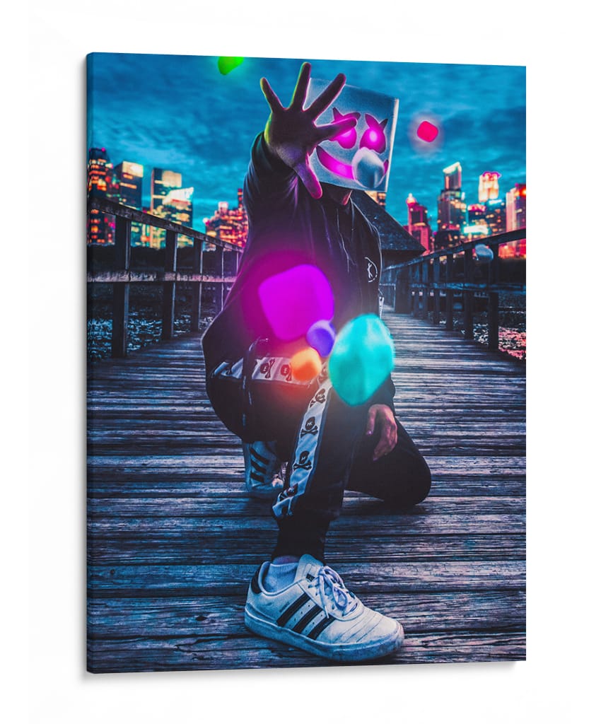 Neon Vibe - Puffy Design | Cuadro decorativo de Canvas Lab