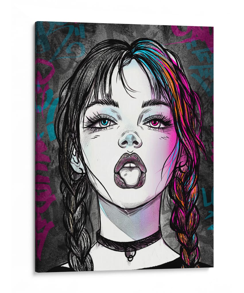 Rebelde Neon - Puffy Design | Cuadro decorativo de Canvas Lab