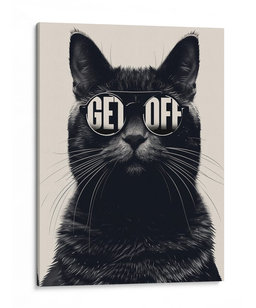 Gato Con Onda - Puffy Design | Cuadro decorativo de Canvas Lab