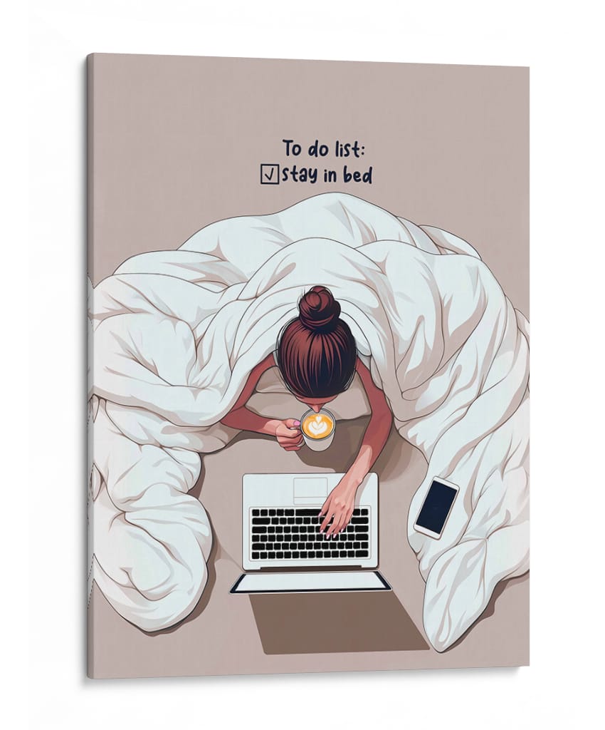 Productividad En Cama - Puffy Design | Cuadro decorativo de Canvas Lab