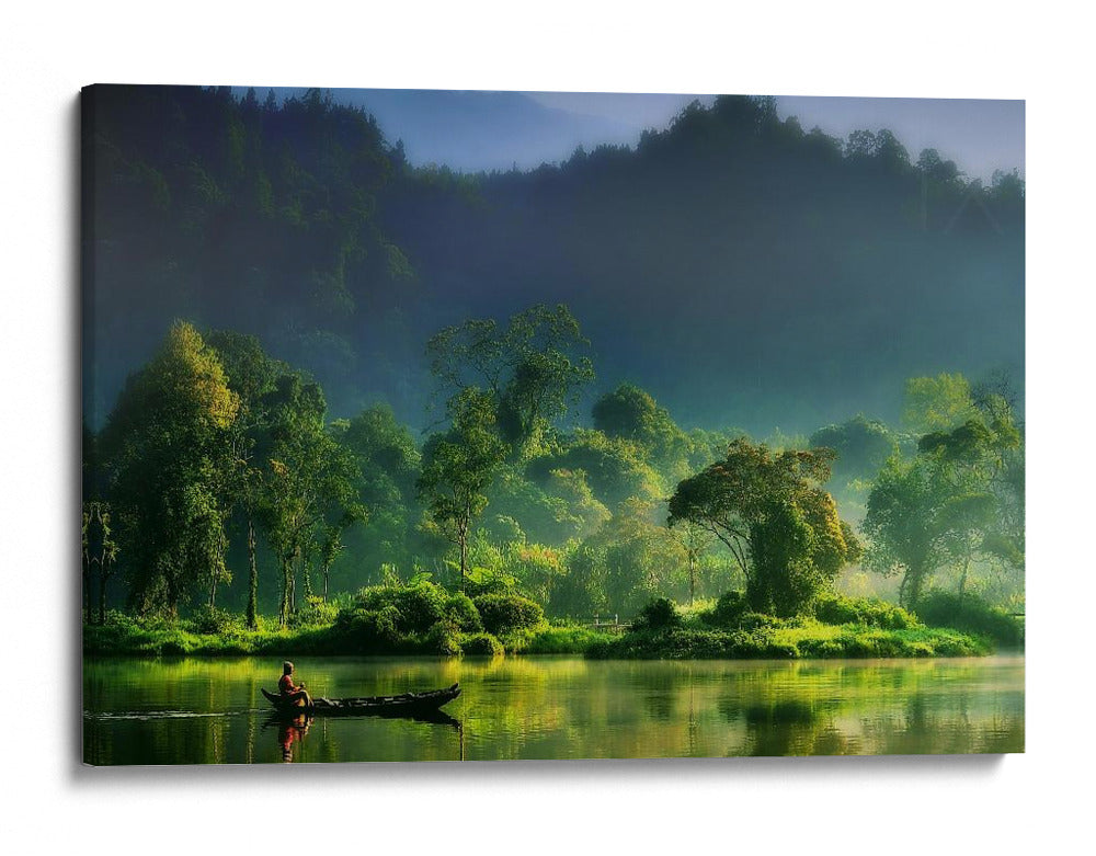 Lago del bosque brumoso - hardibudi | Cuadro decorativo de Canvas Lab