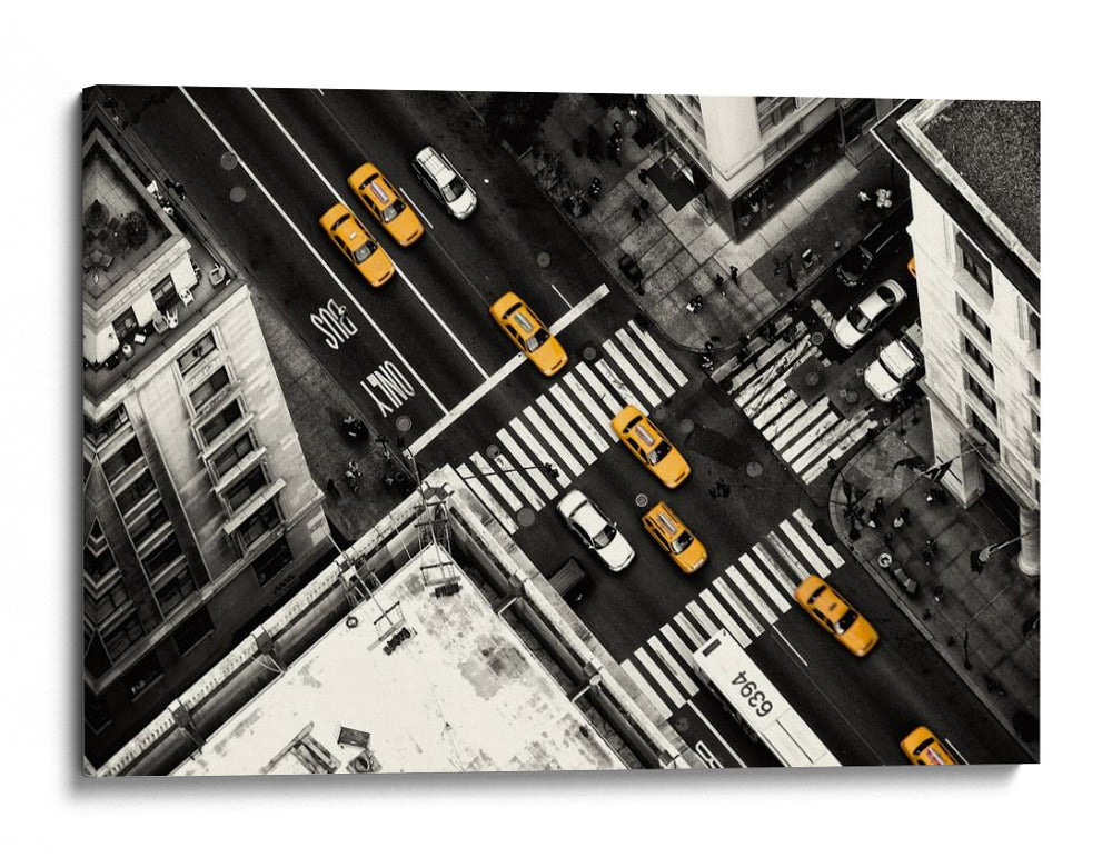 Tráfico de taxis amarillos urbanos - Stefan Kloren | Cuadro decorativo de Canvas Lab