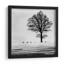 Árbol invernal y ciervos - Silvija Danelsone | Cuadro decorativo de Canvas Lab